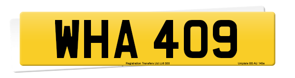 Registration number WHA 409